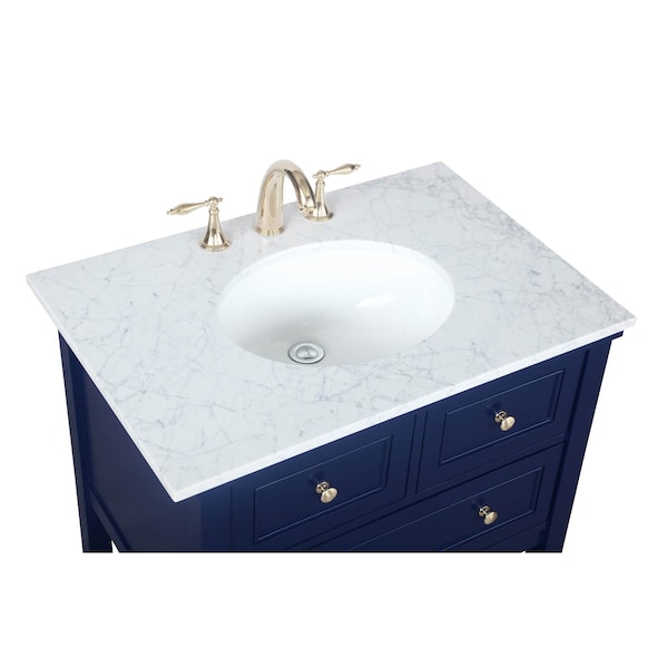 30 Inch Single Bathroom Vanity In Blue